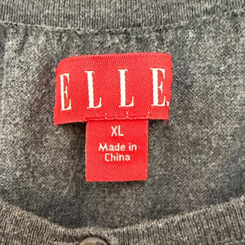 Elle Charcoal Gray Button-Up Blouse - Picture 2 of 4